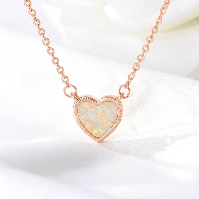 Romantic Heart Necklace Copper Zircon Pendant Necklace for women - EX-STOCK Canada