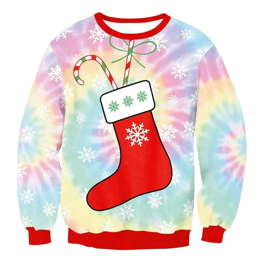 Autumn Winter Fashion Ugly Christmas Sweater Santa Elf Funny Pullover Womens Mens Print Sweaters Tops Clothing - EX-STOCK Canada