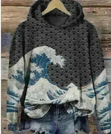 Women Fashion Spring And Autumn Plum Blossom Hooded Super Plus Size Loose-fitting Casual Pullover - EX-STOCK CANADA
