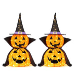 2Packs 3FT Halloween Collapsible Lighted Pumpkin Decoration, 176 LED Pop-Up Pumpkin Lamp With Cape, Plug In Halloween Jack-O-Lantern With Metal Stand For Indoor Outdoor Garden Patio Party Decor - EX-STOCK Canada