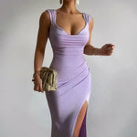 Slim Sleeveless Slit Dress With Back Tie Design Fashion Temperament Dresses For Women Clothing - EX-STOCK CANADA