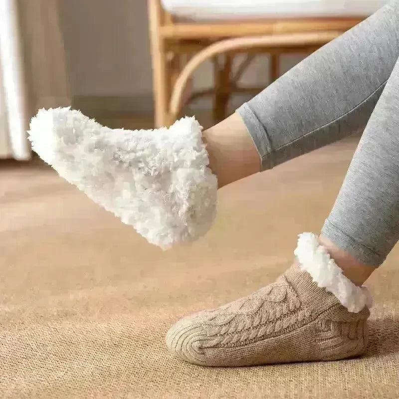 Winter Knitted Plush Floor Socks Home Warm Non-slip Carpet Socks Women - EX-STOCK CANADA