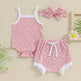 Casual Newborn Baby girl Romper suit with head bowtie headband Two piece for newborn baby girl - EX-STOCK Canada