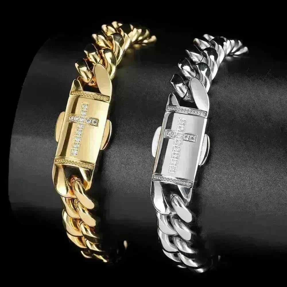 Stainless Steel Cuban Link Chain Personality Bracelet - EX-STOCK CANADA