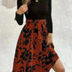 Floral Print Long Sleeve Skirt Dress Fashion Round Neck Flared Dress for Women - EX-STOCK CANADA