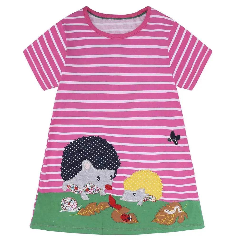 Casual Girls' Skirt gown Cartoon Printed Cotton Dress for kids - EX-STOCK Canada