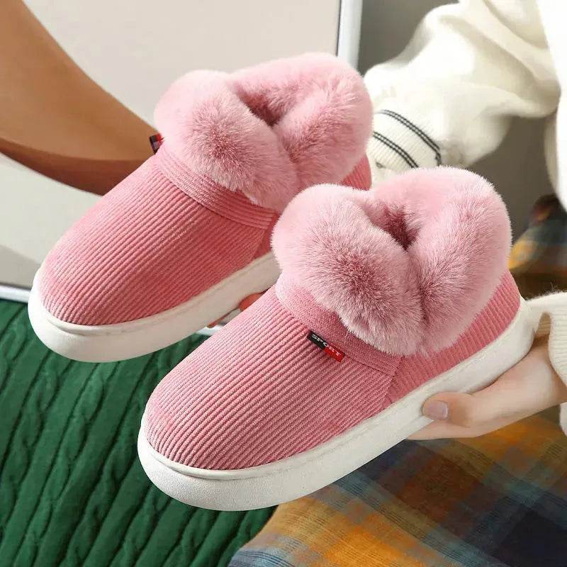 Winter Plush Cotton Shoes For Men And Women Cozy Fluffy Corduroy House Slippers Warm Slip On Fleece House Shoes - EX-STOCK Canada