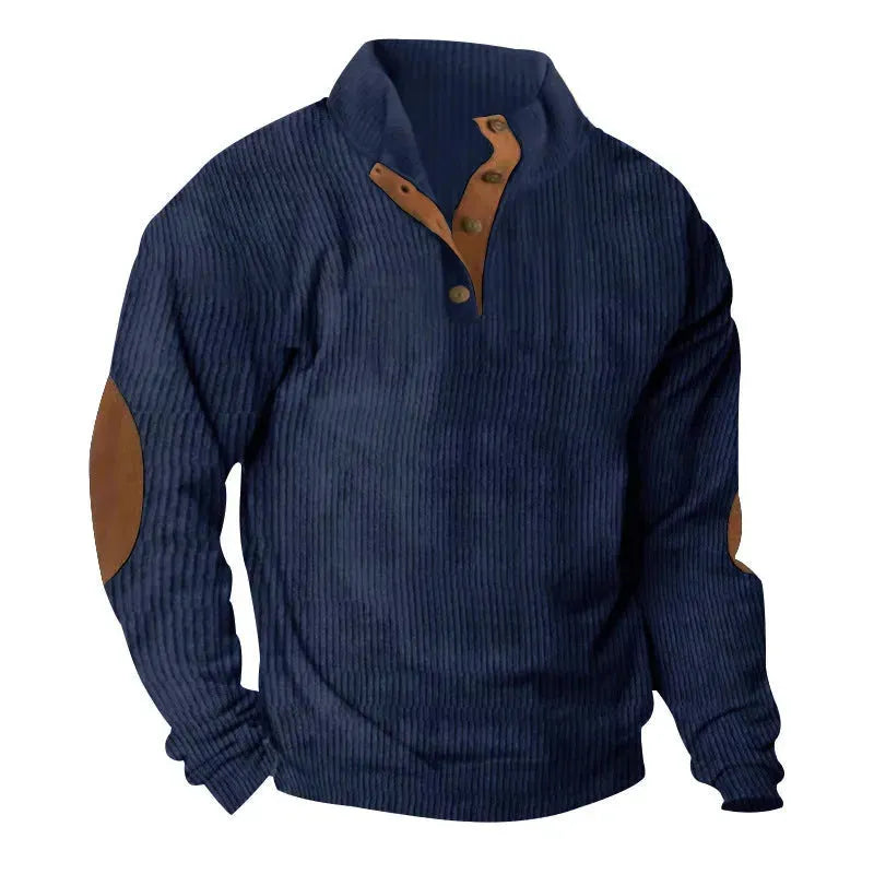 Corduroy Casual Stand Collar Long-sleeved Sweater men - EX-STOCK CANADA
