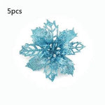 Glitter Artifical Christmas Flowers Christmas Tree Decorations For Home Fake Flowers Xmas Ornaments New Year Decor - EX-STOCK Canada