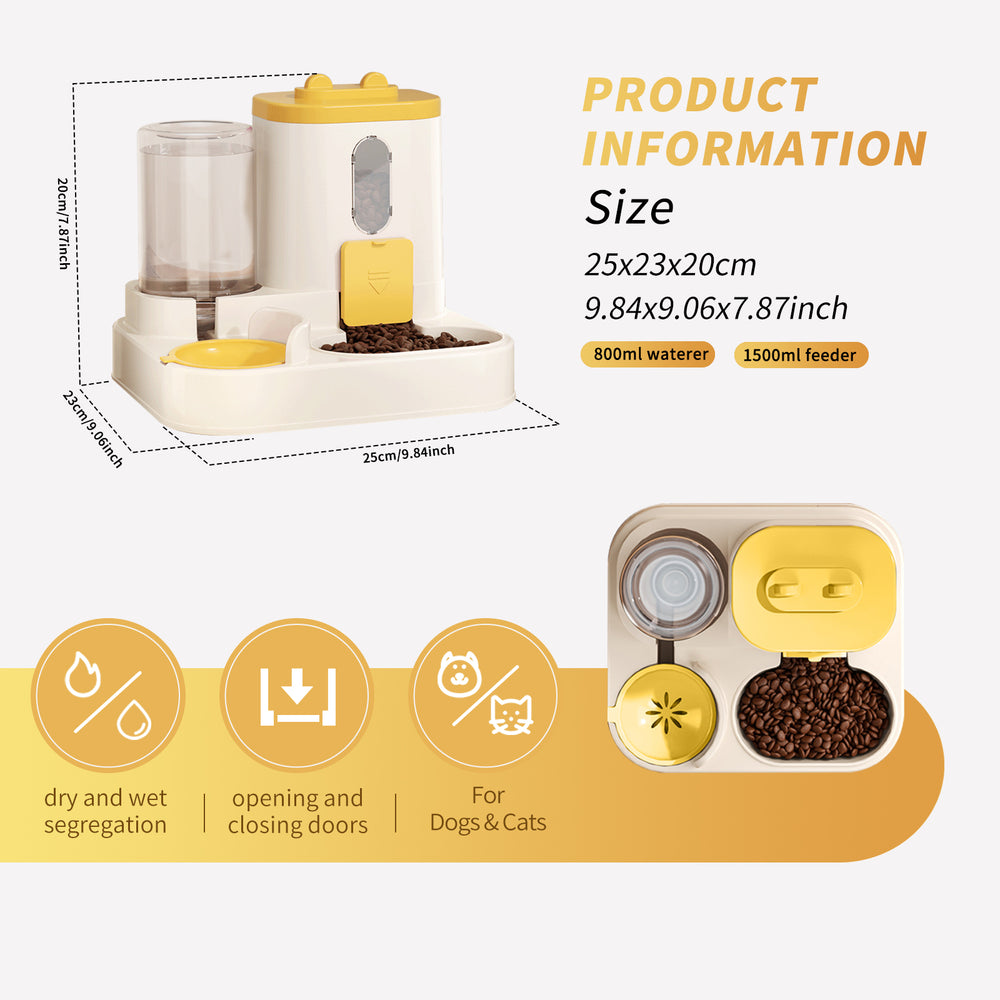 Distributeur de nourriture pour animaux 2 en 1, indispensable pour libérer les mains, garantit une alimentation saineEX-STOCK Canada 