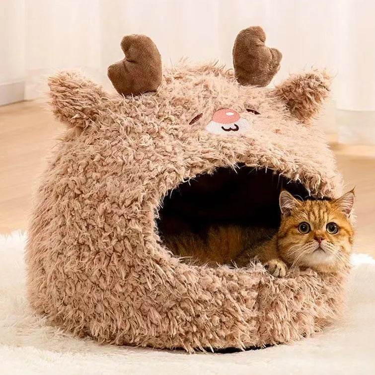 Closed Warm Plush Pet Cat Nest - EX-STOCK Canada