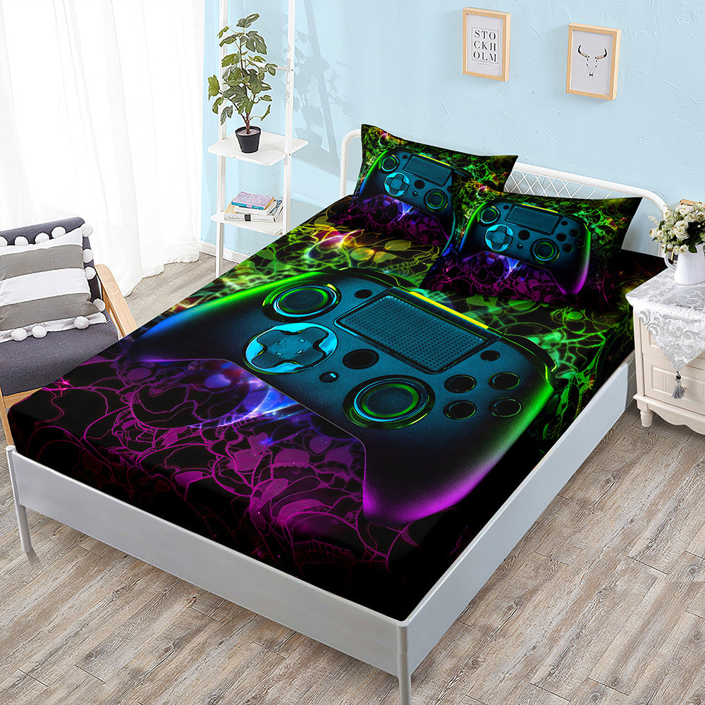 Fitted Sheet Duvet Cover Three-piece Gamepad Cool Mattress Cover EX-STOCK Canada 