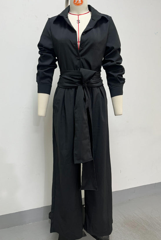 Actual product photo of linen-blend two-piece pants set