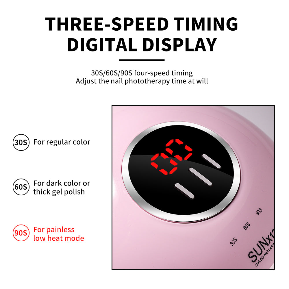 Lampe à ongles pour vernis gel, séchoir à ongles professionnel à 18 LED, lampe à ongles UV LED avec 3 réglages de minuterie, avec capteur automatique, écran LCD, effet de durcissement rapideEX-STOCK Canada 