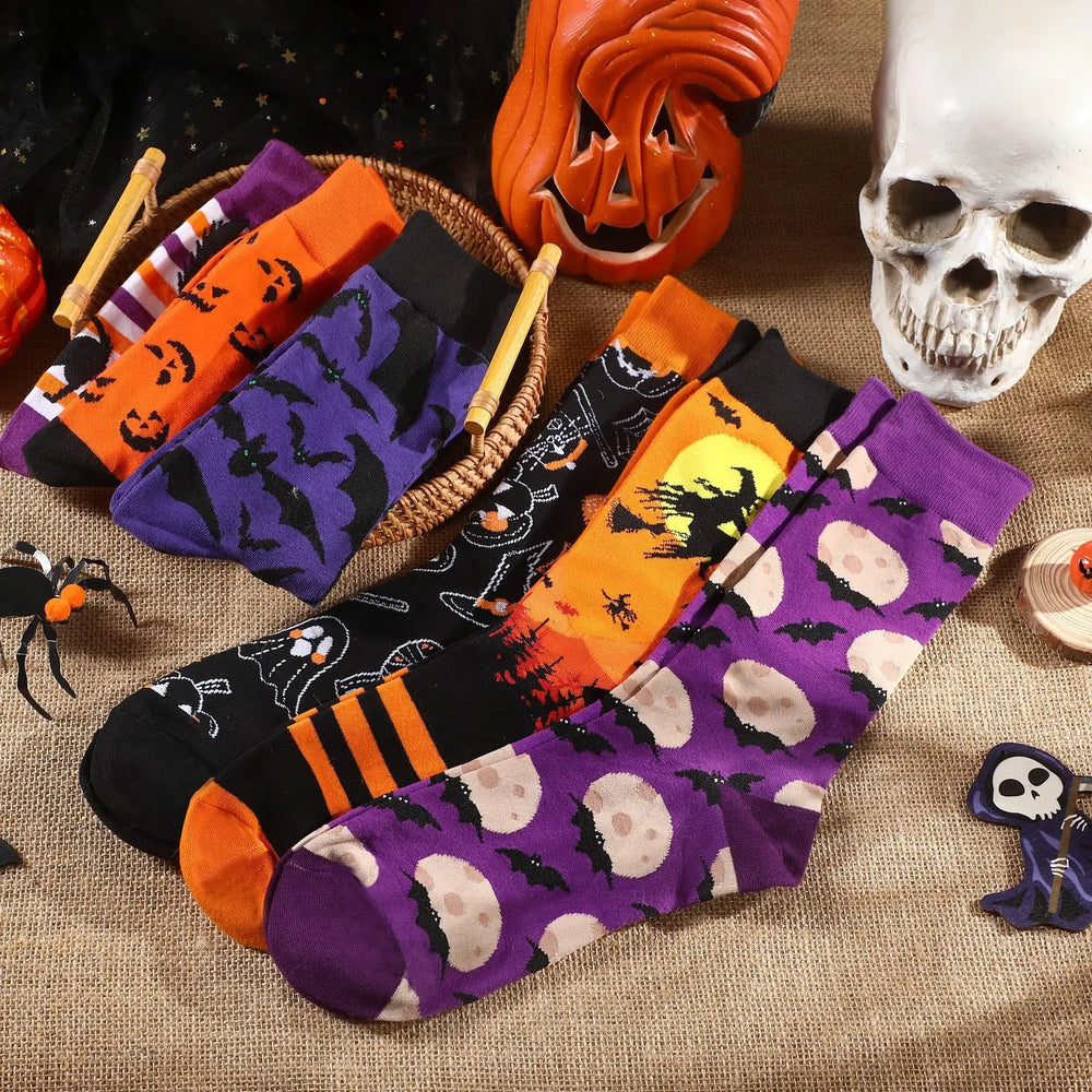 6 Pairs Halloween Christmas Socks For Men Women Girls Funny Xmas Socks Santa Claus Elk Cotton Sock Set-Cannot Be Listed On Amazon Platform - EX-STOCK Canada