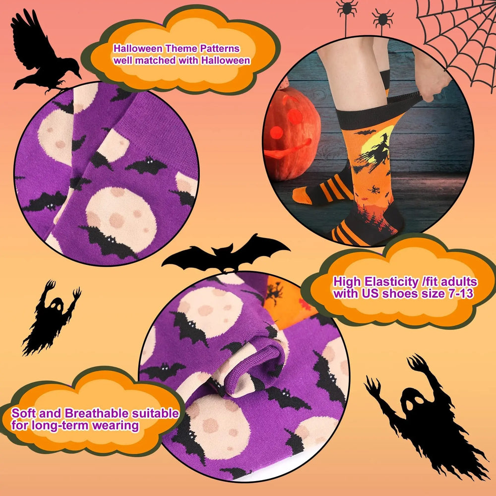 6 Pairs Halloween Christmas Socks For Men Women Girls Funny Xmas Socks Santa Claus Elk Cotton Sock Set-Cannot Be Listed On Amazon Platform - EX-STOCK Canada