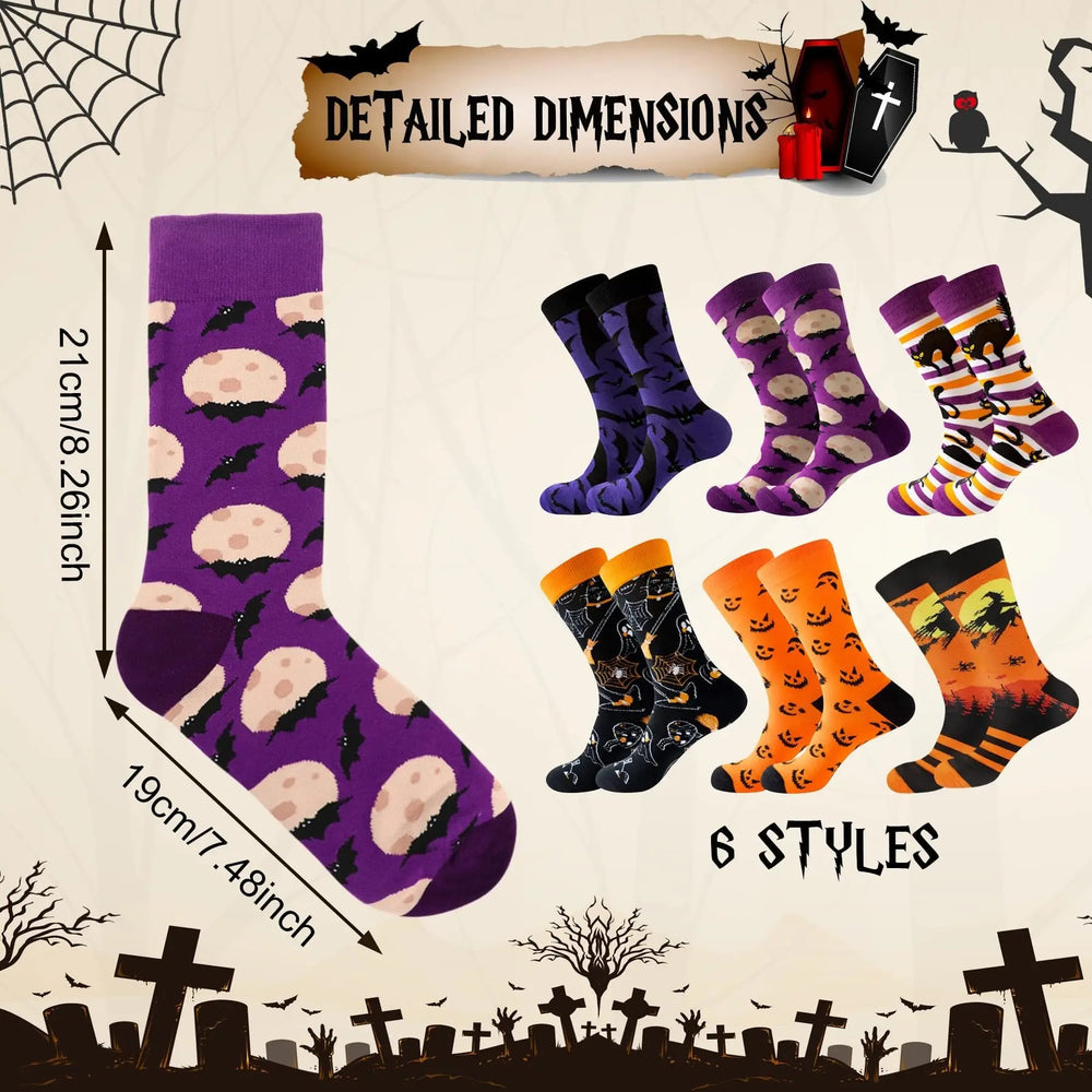 6 Pairs Halloween Christmas Socks For Men Women Girls Funny Xmas Socks Santa Claus Elk Cotton Sock Set-Cannot Be Listed On Amazon Platform - EX-STOCK Canada