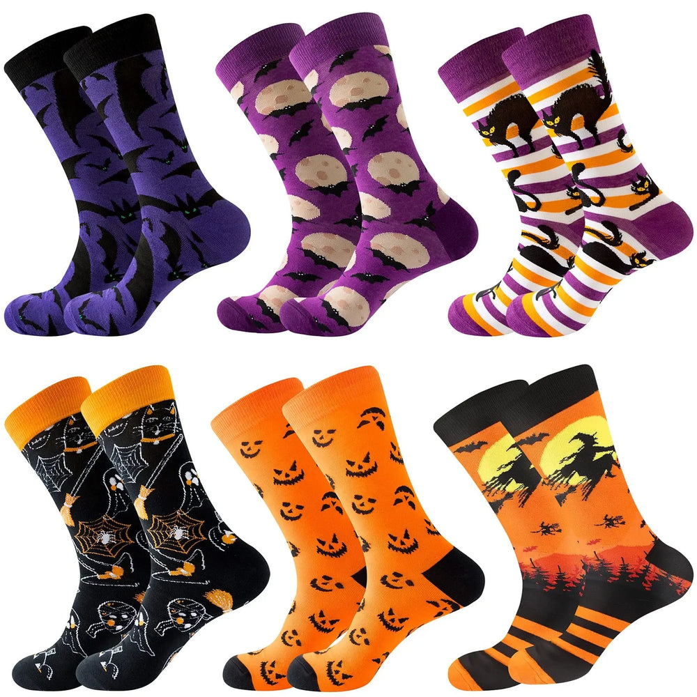 6 Pairs Halloween Christmas Socks For Men Women Girls Funny Xmas Socks Santa Claus Elk Cotton Sock Set-Cannot Be Listed On Amazon Platform - EX-STOCK Canada