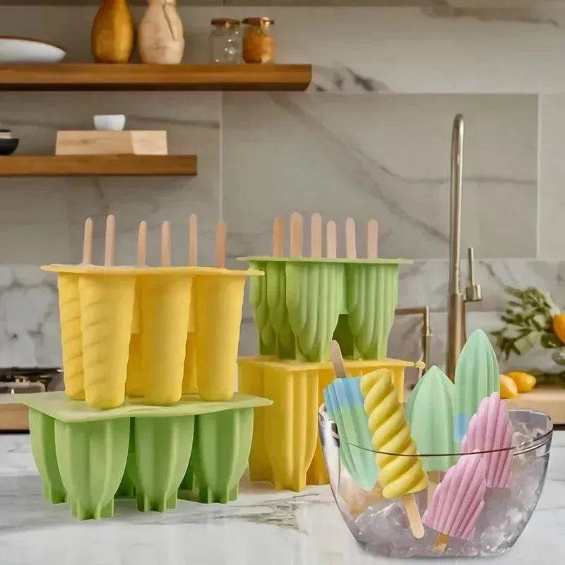 6-piece Spiral Ice Cream Silicone Food Grade Mold - EX-STOCK Canada