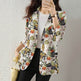Women's Button Printed Long-sleeved Pocket Vintage Cotton And Linen jacket Blazer - EX-STOCK Canada