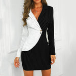 Fashion Suit Women Blazer Dress Turn Down Neck Long Sleeve - EX-STOCK Canada