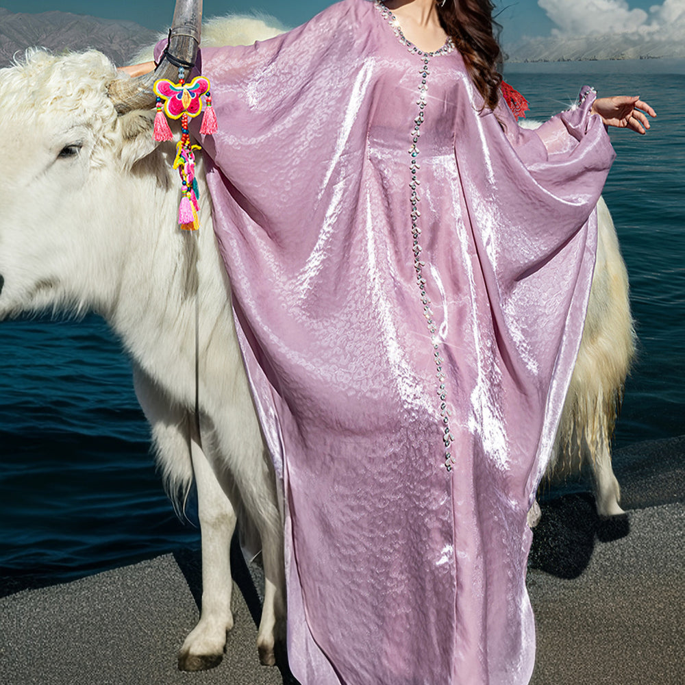 Cape à manches Batwing pour streamer, perles cousues à la main, robe traditionnelle arabe - EX-STOCK Canada