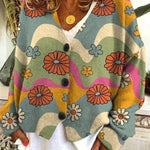 Christmas Abstract Printing Casual Cloak Coat Cardigan Sweater - EX-STOCK Canada