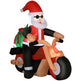 5.5' H Christmas Holiday Yard Inflatable Outdoor, Light Up LED Decoration, Santa Claus Riding A Motorcycle EX-STOCK Canada 
