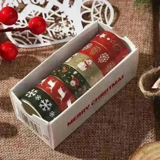 Creative Christmas Gift And Paper Adhesive Tape Journal Tape Christmas Decoration Material Cute Christmas Tape - EX-STOCK CANADA