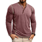 European And American Men's Henley Shirt With Four-button Top EX-STOCK Canada 