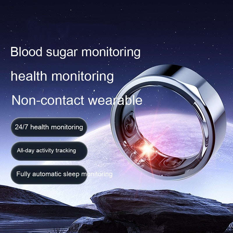 Smart Ring – Blood Sugar Testing, Sleep & Health Monitoring | Obsidian Black, Space Silver, Rose Gold