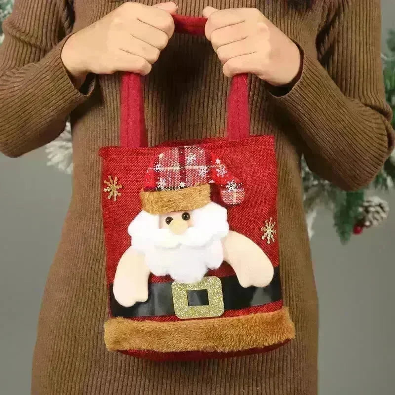Christmas Candy Gift Tote Bag For Kids Funny Creative Santa Claus Elk Snowman Bear Handbag Small Christmas Tree Decoration Bags - EX-STOCK CANADA