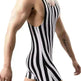 New Vertical Striped Pajamas Sports Swimming Brief Bodysuit for men - EX-STOCK CANADA