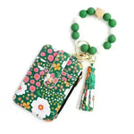 Women's Flora Print Tassel Leather Card Holder Wallet - EX-STOCK CANADA