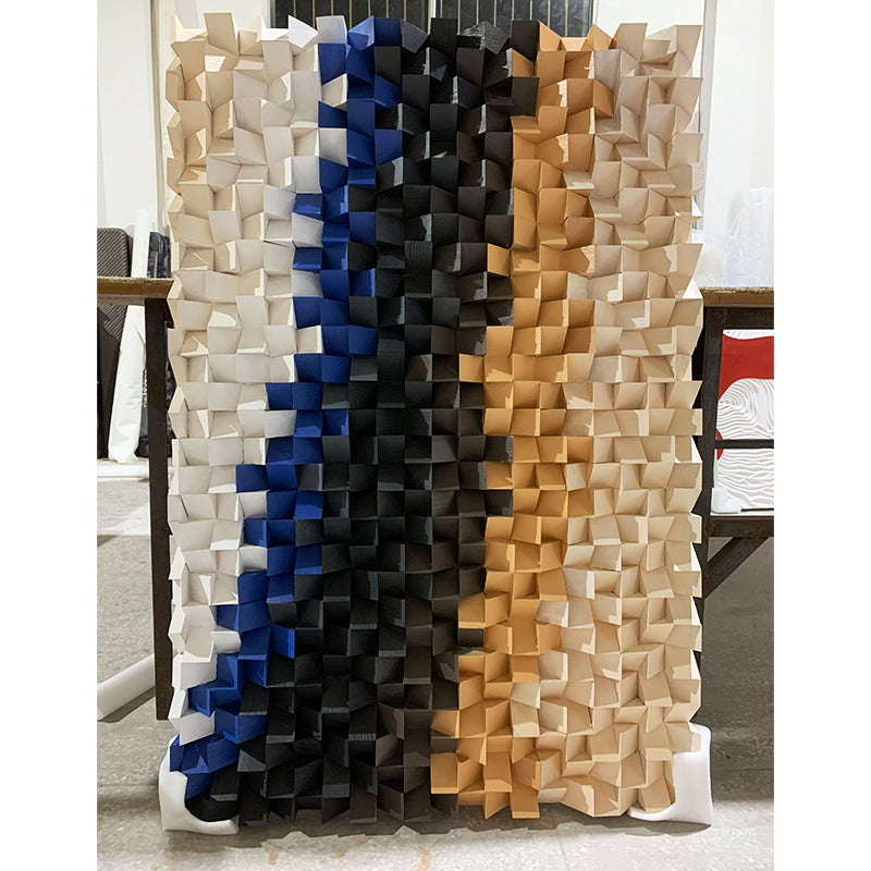 Decorative Three-dimensional Mosaic Wood Block Canvas Painting 