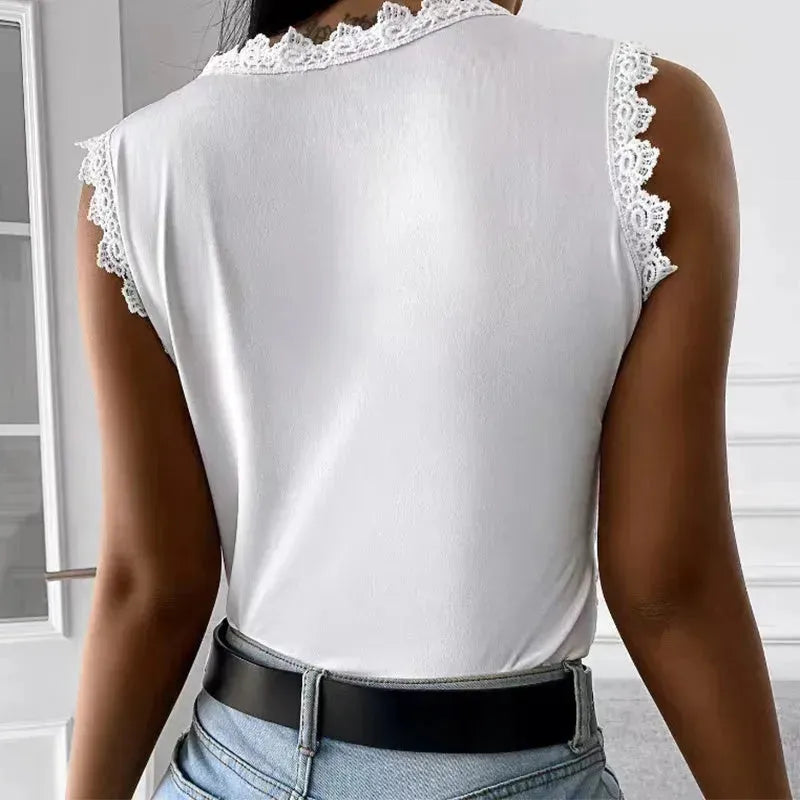 Elegant Women Summer Flowers Lace Blouse top - EX-STOCK CANADA