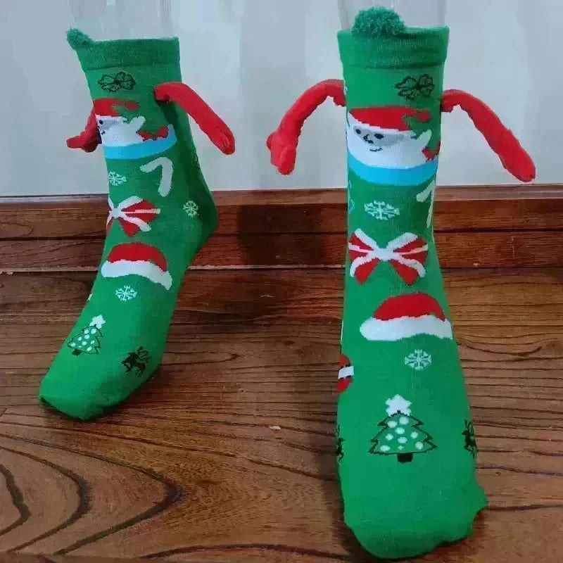 Christmas Stockings Autumn Winter Cotton Magnet Lodestone Hand Tube Socks - EX-STOCK CANADA