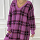 Deer Plush V-neck Long Sleeve Plaid Winter Jumper Mini dress - EX-STOCK CANADA