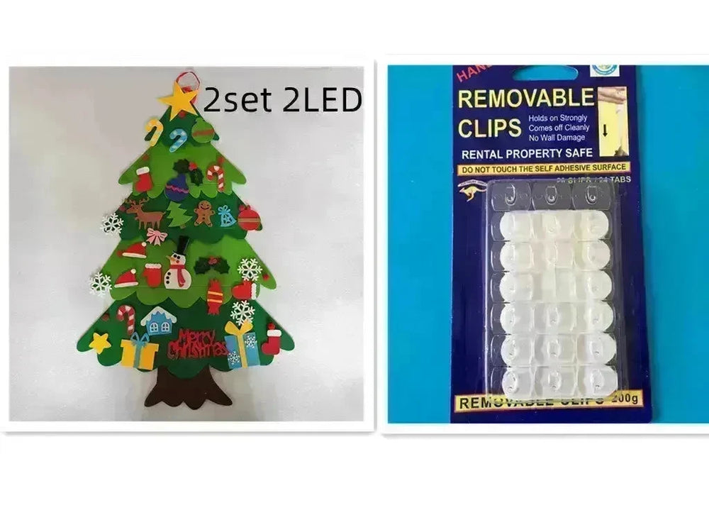 DIY Felt Christmas Tree New Year Toddler Kids Handmade Gift Toys Door Wall Hanging Ornaments Holiday Party Home Decor Set - EX-STOCK CANADA