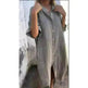 Women Loose Casual Half Sleeve Cotton Linen Buttoned down  Shirt Dress - EX-STOCK CANADA