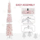 6ft Snow-Flocked Artificial Christmas Tree, Slim Pencil Xmas Tree With 395 Realistic Branches, Metal Base EX-STOCK Canada 