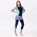 One-Piece Long Sleeve Long Skirt Swimsuit - EX-STOCK Canada