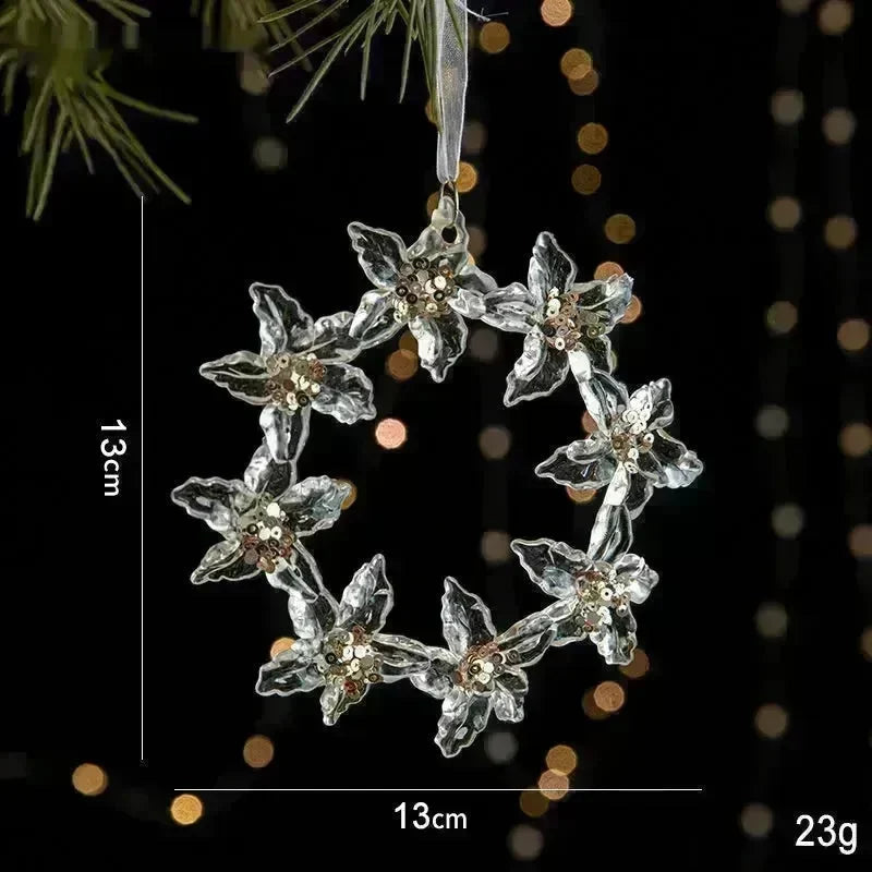 Christmas Decorations Sequins Acrylic Transparent Pendant - EX-STOCK CANADA