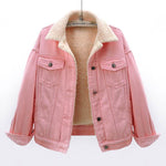 Lamb Wool Thickened Plus Velvet Denim Jacket Women EX-STOCK Canada 
