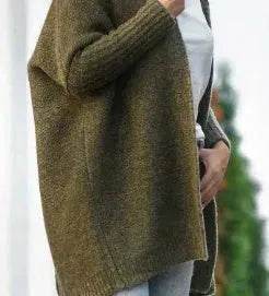 Oversized Head cover Knitted Long Kimono Cashmere Cardigan for Women - EX-STOCK Canada