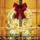 Front Door Wreath Bowknot Luminous LED Light Christmas Garland - EX-STOCK CANADA