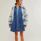 Women's Long Lantern Sleeve Button Denim Dress - EX-STOCK Canada