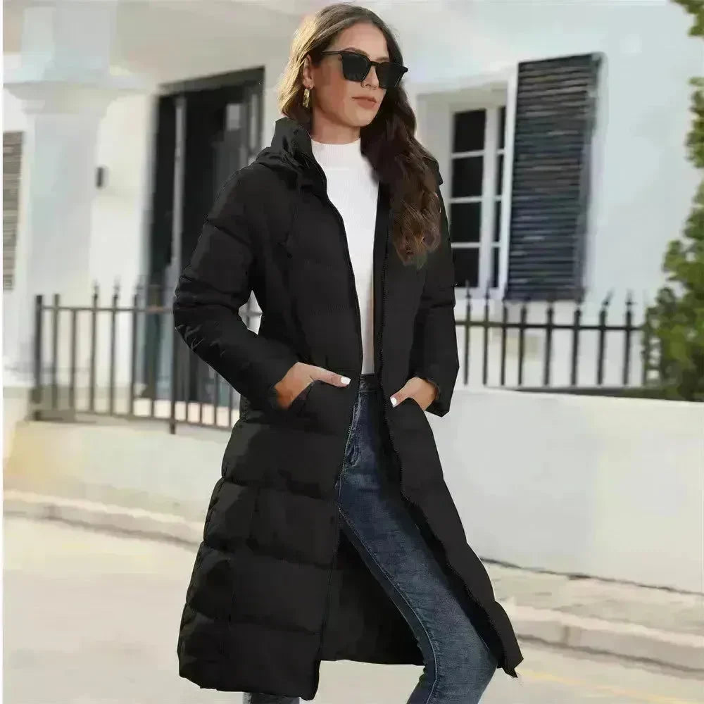 Mid Length Cotton Padded Hoodie Puffer Winter Jacket for women - EX-STOCK CANADA