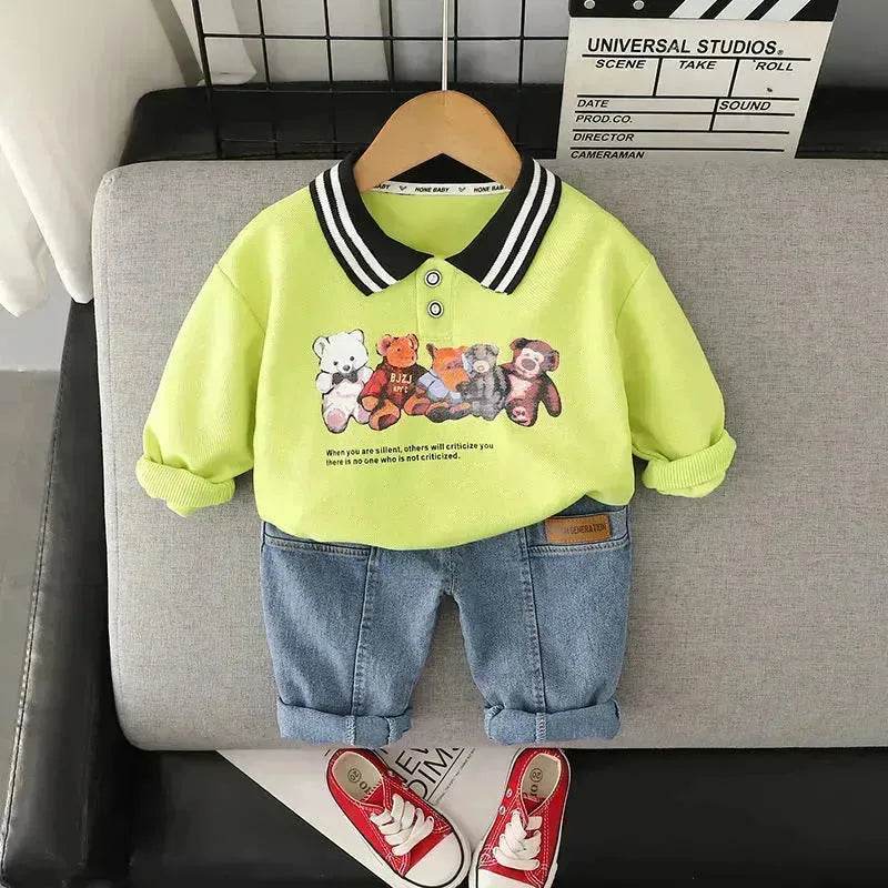 Cartoon Printed Children's Hoodie Shirt And Pants Set Two piece for boys - EX-STOCK Canada