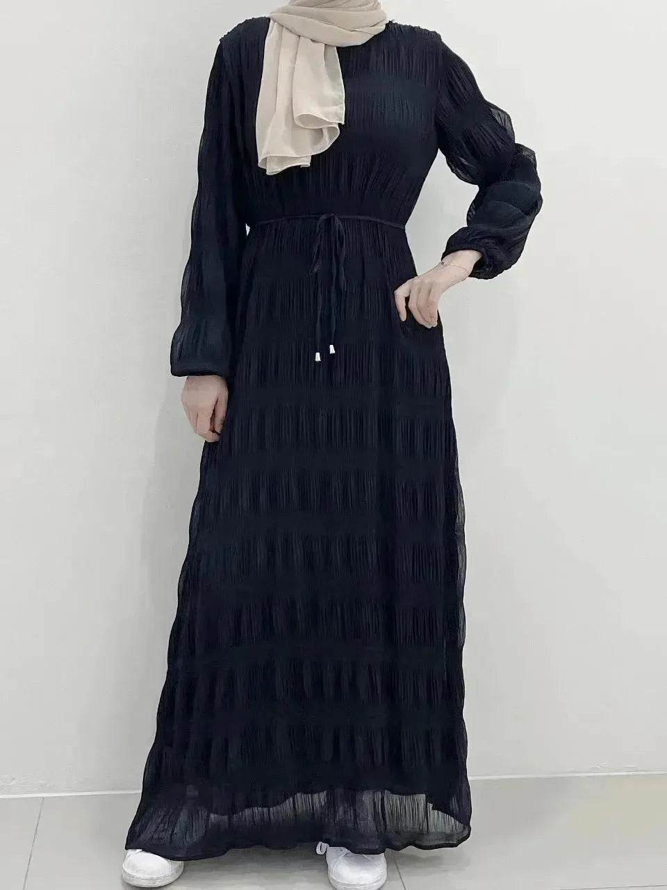 Women's Middle East Fashion Sweet Chiffon Dress Dubai Abaya dress Casual Abaya dress - EX-STOCK Canada